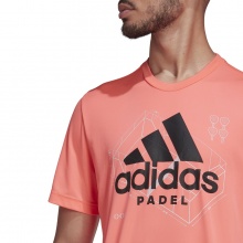 adidas Tennis T-shirt Logo Padel Print coral red Men